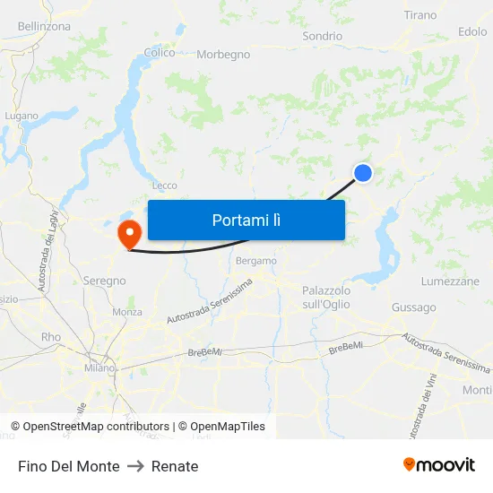 Fino Del Monte to Renate map