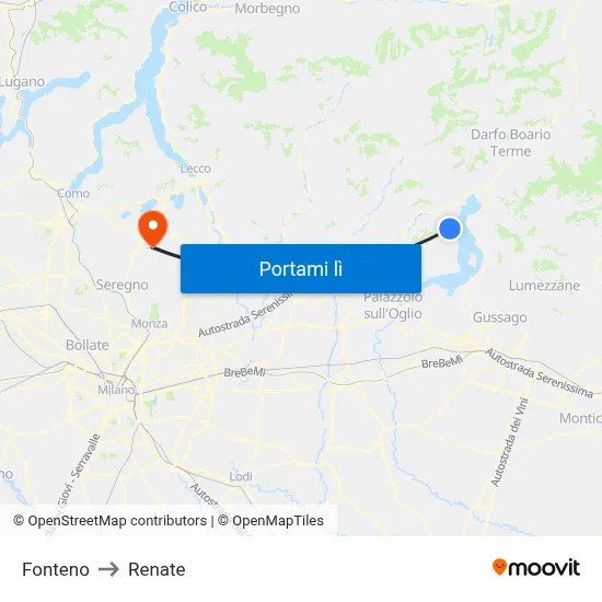 Fonteno to Renate map