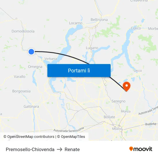 Premosello-Chiovenda to Renate map