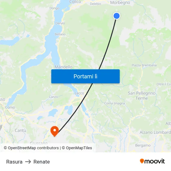 Rasura to Renate map