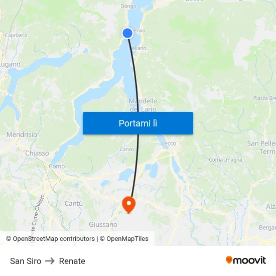 San Siro to Renate map