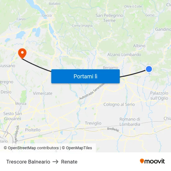 Trescore Balneario to Renate map