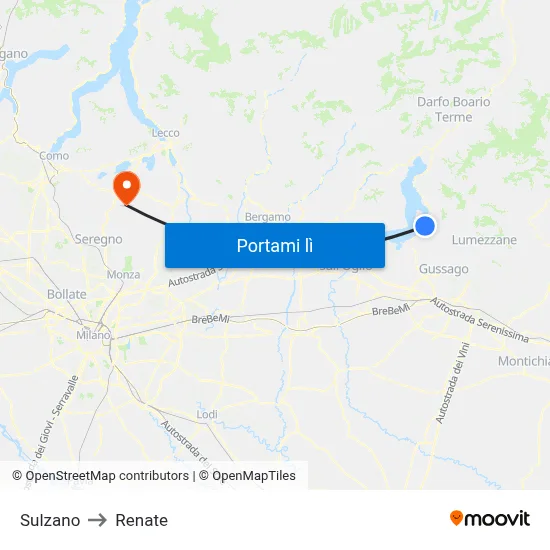 Sulzano to Renate map