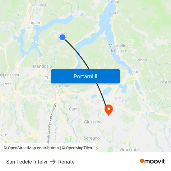 San Fedele Intelvi to Renate map