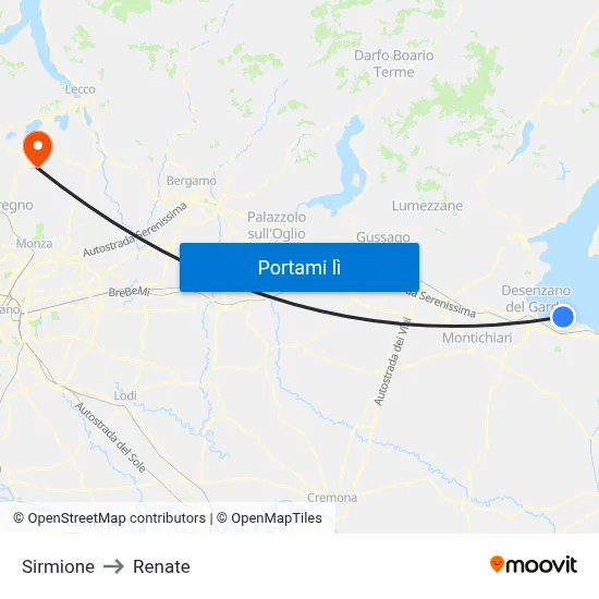 Sirmione to Renate map