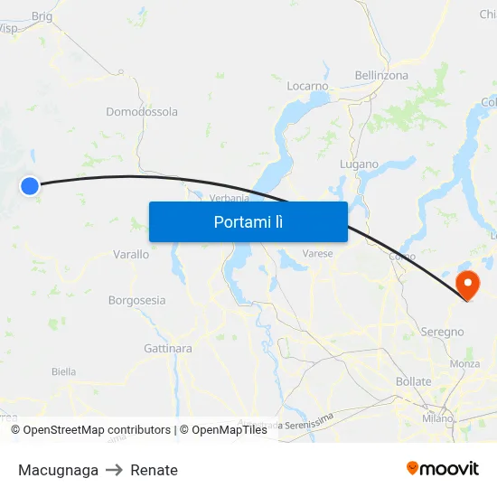 Macugnaga to Renate map