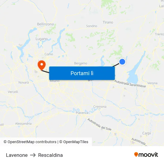 Lavenone to Rescaldina map