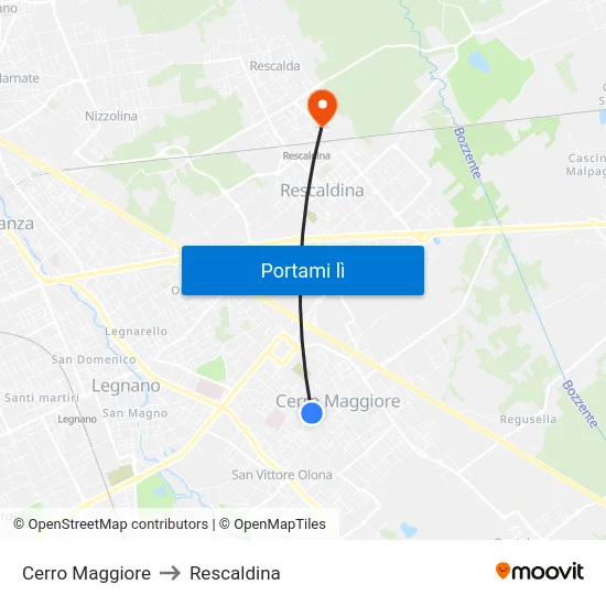 Cerro Maggiore to Rescaldina map