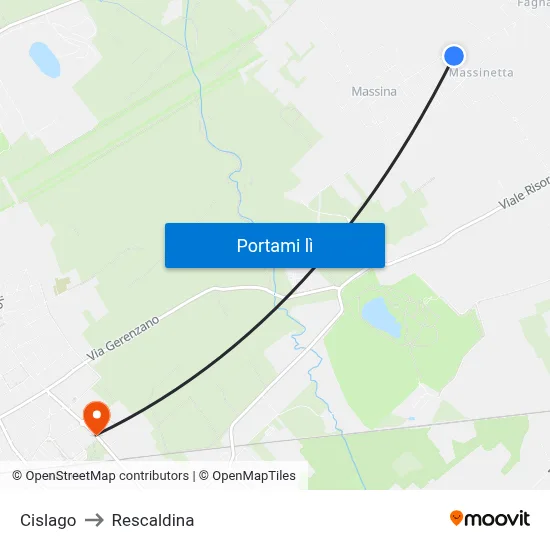 Cislago to Rescaldina map