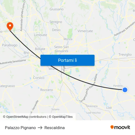 Palazzo Pignano to Rescaldina map