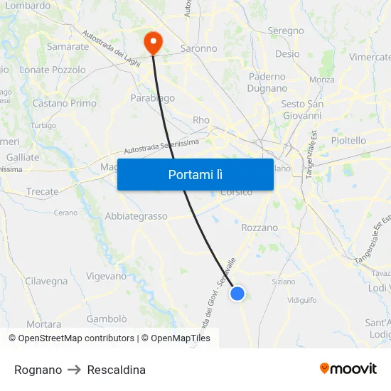 Rognano to Rescaldina map