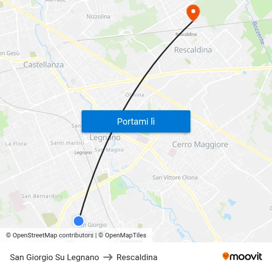 San Giorgio Su Legnano to Rescaldina map