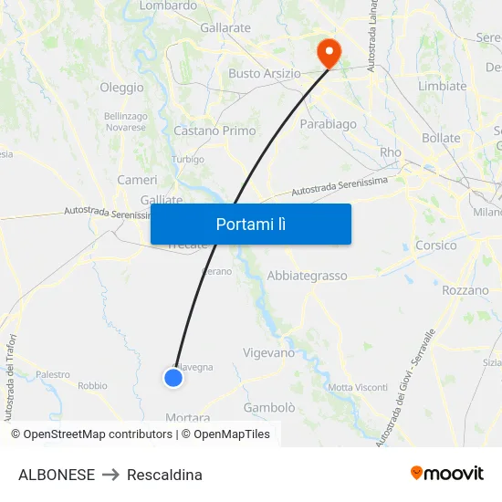 ALBONESE to Rescaldina map