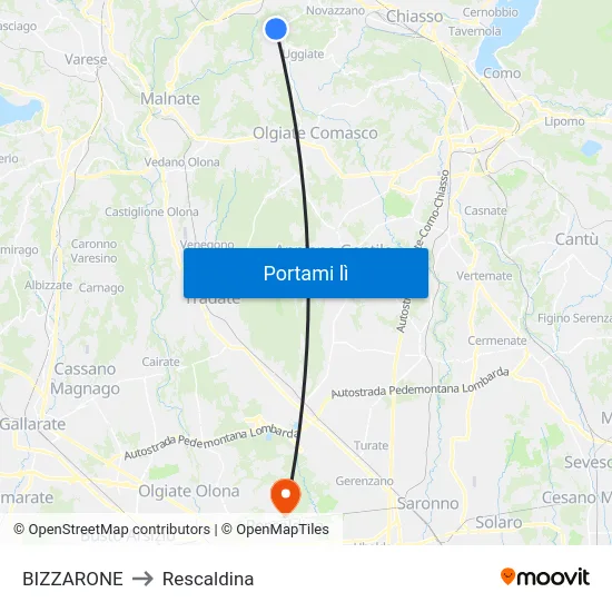 BIZZARONE to Rescaldina map