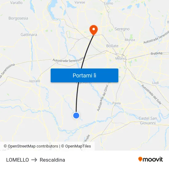 LOMELLO to Rescaldina map