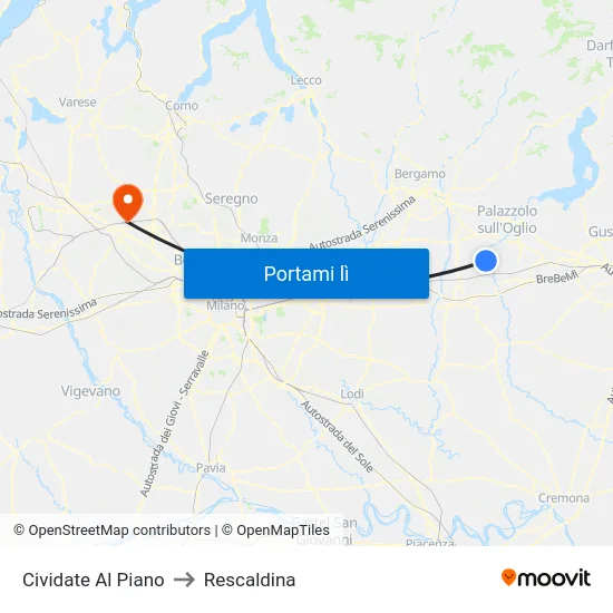 Cividate Al Piano to Rescaldina map