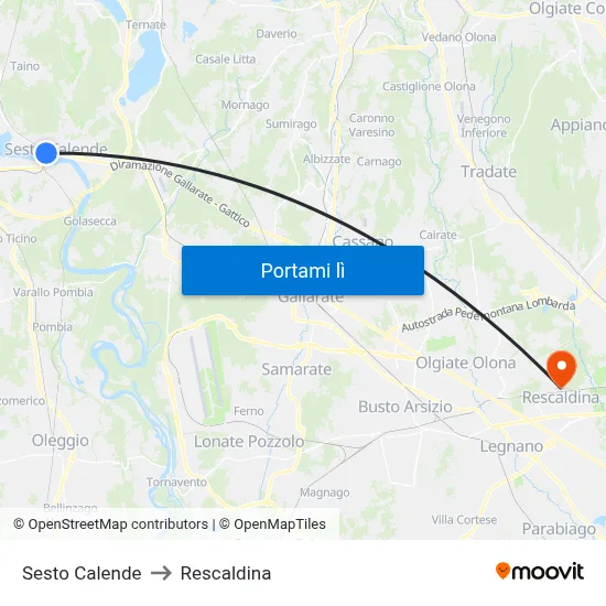Sesto Calende to Rescaldina map