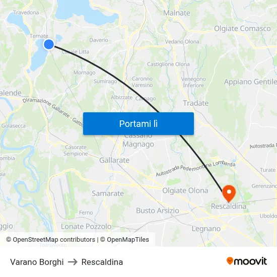 Varano Borghi to Rescaldina map