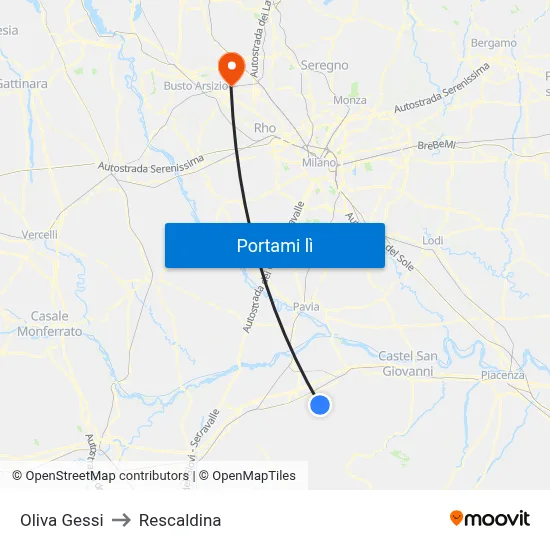 Oliva Gessi to Rescaldina map