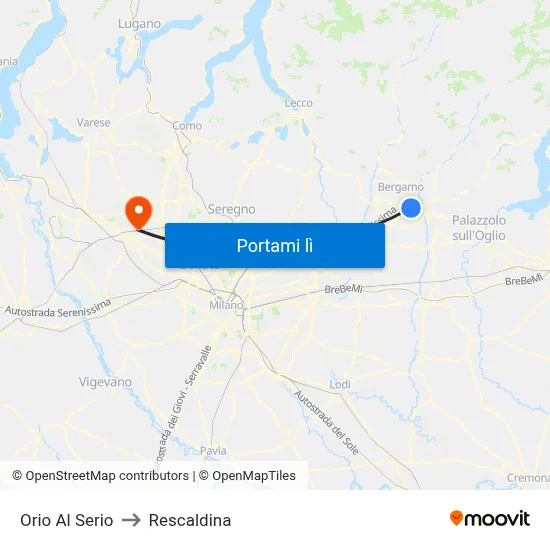 Orio Al Serio to Rescaldina map