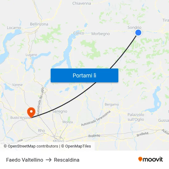 Faedo Valtellino to Rescaldina map