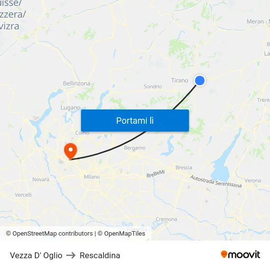 Vezza D' Oglio to Rescaldina map