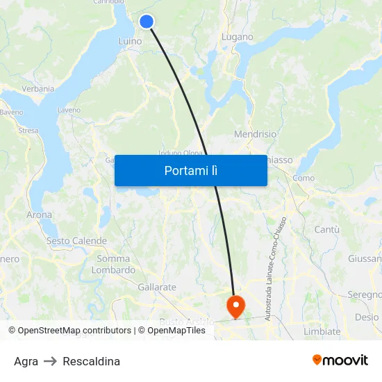 Agra to Rescaldina map