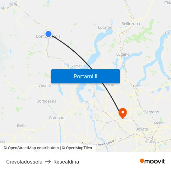 Crevoladossola to Rescaldina map