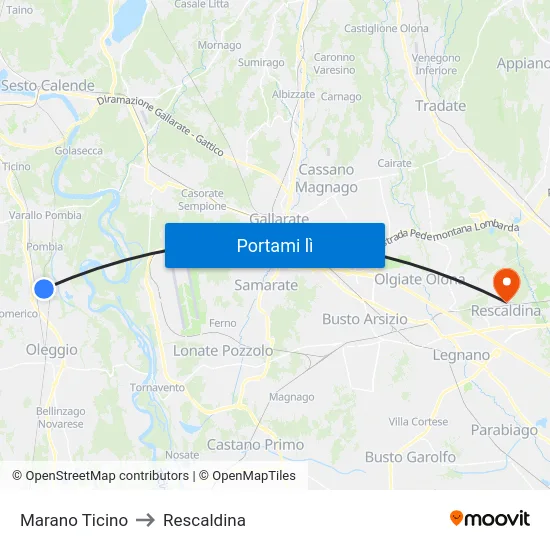 Marano Ticino to Rescaldina map