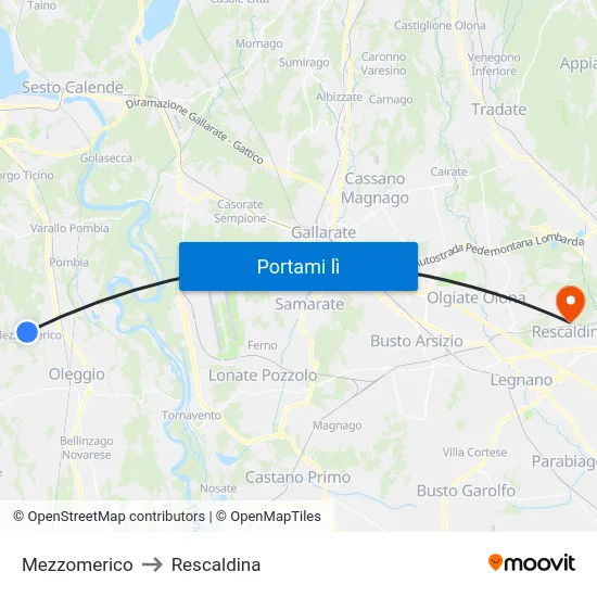 Mezzomerico to Rescaldina map