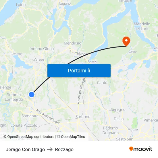 Jerago Con Orago to Rezzago map