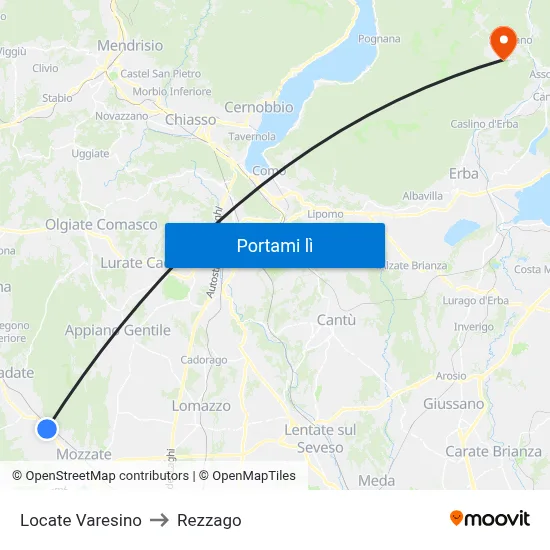 Locate Varesino to Rezzago map
