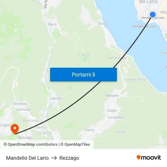 Mandello Del Lario to Rezzago map