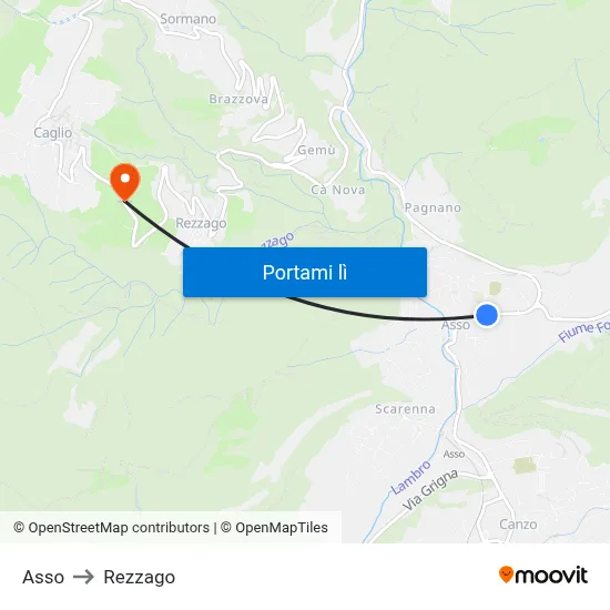 Asso to Rezzago map