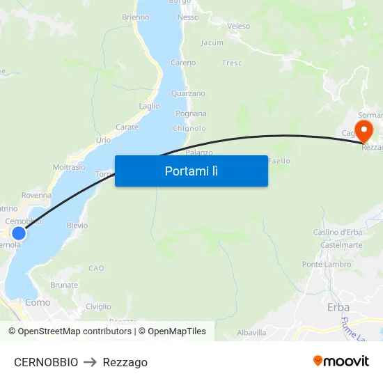 CERNOBBIO to Rezzago map