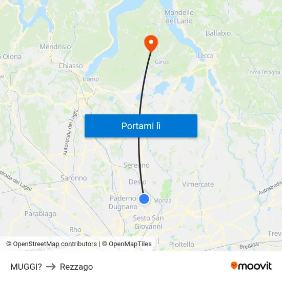 MUGGI? to Rezzago map