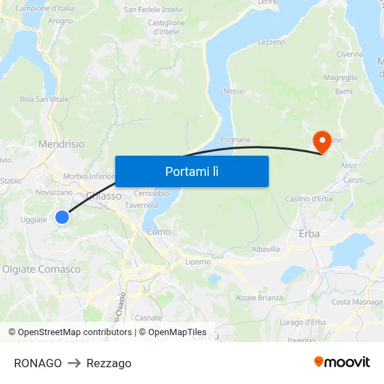 RONAGO to Rezzago map