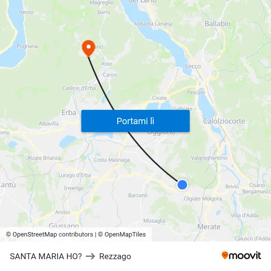 SANTA MARIA HO? to Rezzago map
