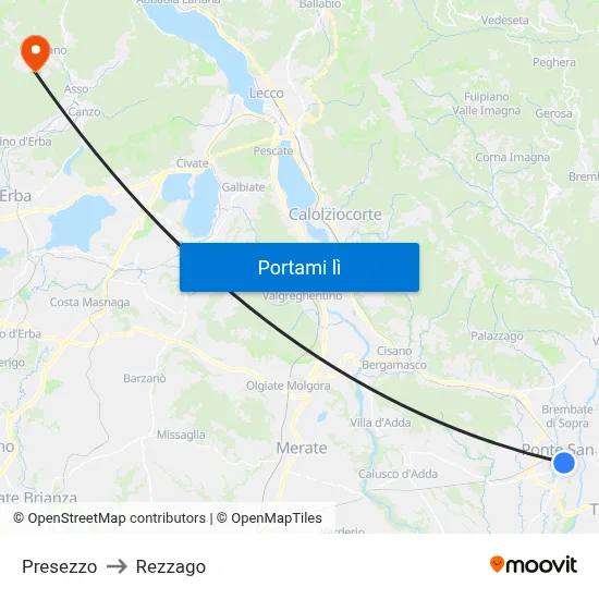 Presezzo to Rezzago map