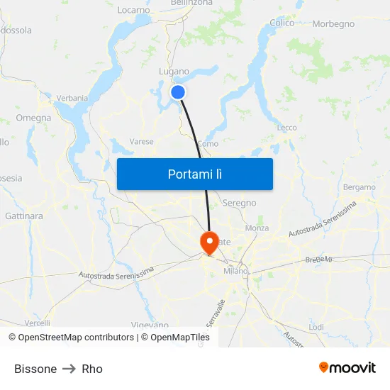 Bissone to Rho map