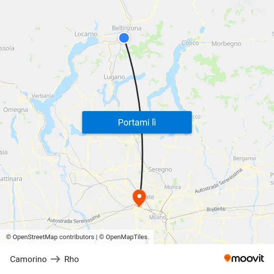 Camorino to Rho map