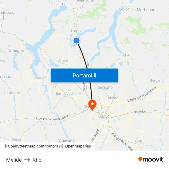 Melide to Rho map