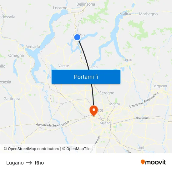 Lugano to Rho map