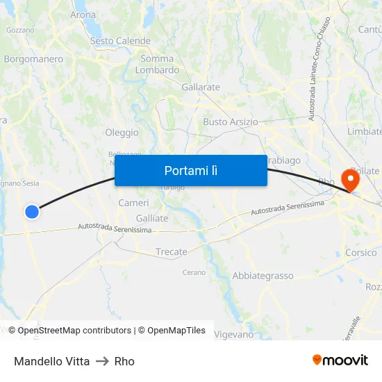 Mandello Vitta to Rho map