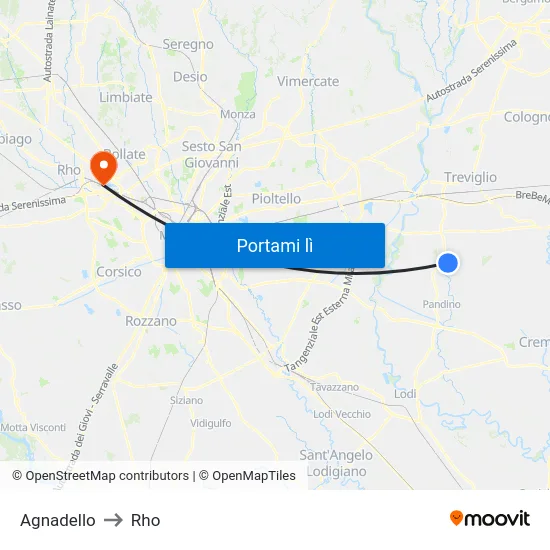 Agnadello to Rho map