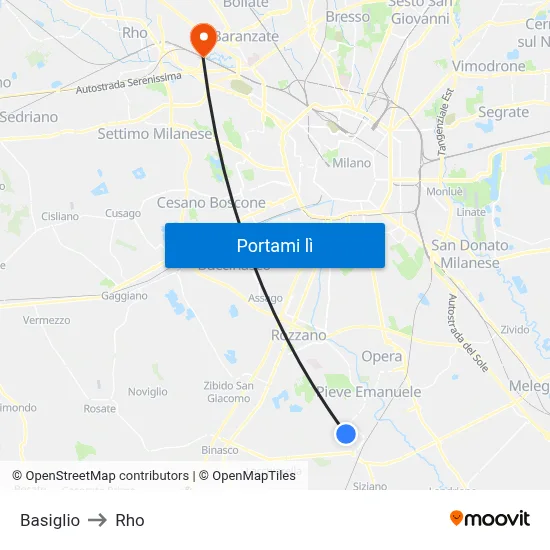 Basiglio to Rho map