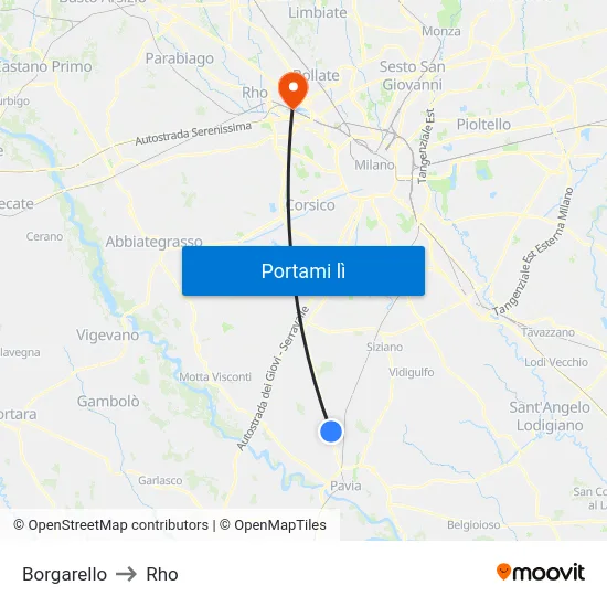 Borgarello to Rho map