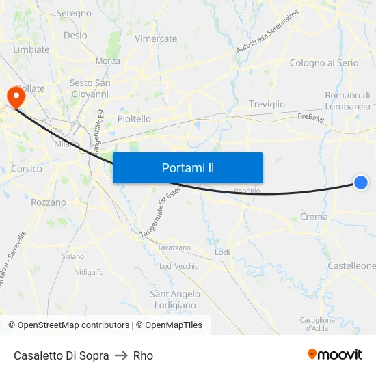 Casaletto Di Sopra to Rho map