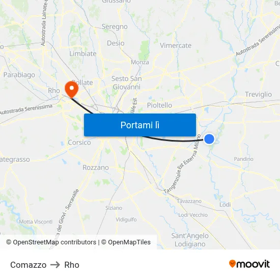 Comazzo to Rho map