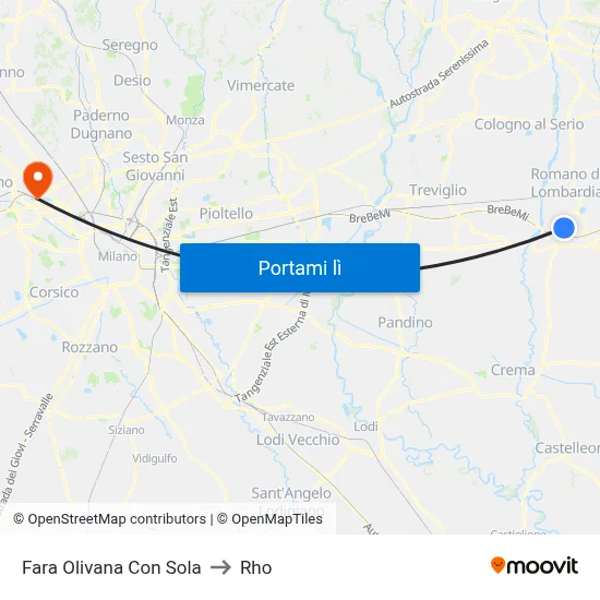 Fara Olivana Con Sola to Rho map